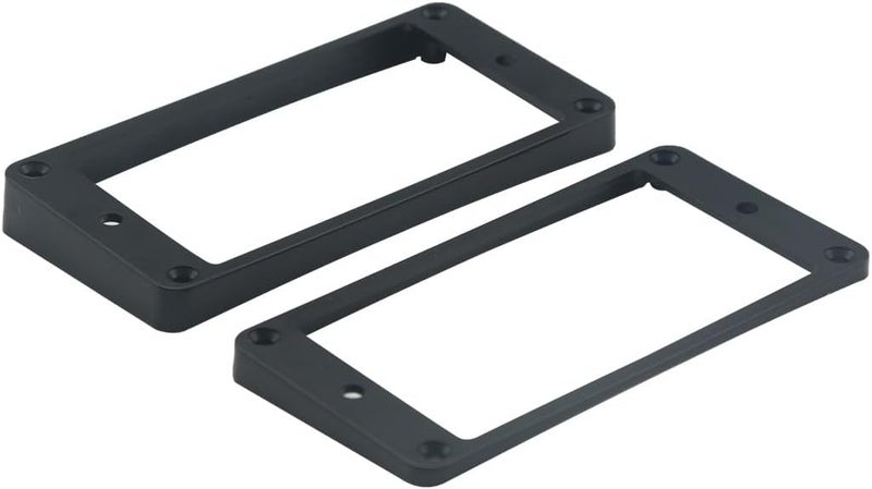 FLEOR 2pcs Black Plastic Neck & Bridge Humbucker Pickup Mounting Ring Curved Frame for LP Style Guitar - Image 2